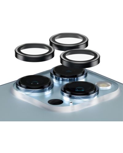 Стъклен протектор за камера PanzerGlass - Hoops, iPhone 13 Pro/Pro Max, черен - 2