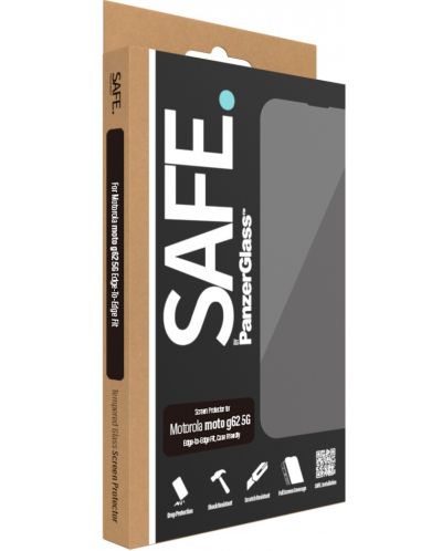 Стъклен протектор Safe - CaseFriendly, Moto G62 5G, черно - 3