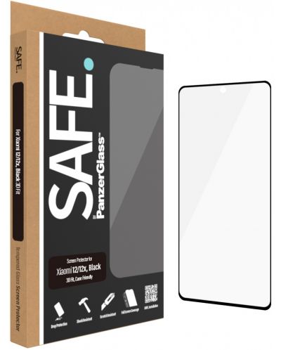 Стъклен протектор Safe - CaseFriendly, Xiaomi 12/12X, черен - 2