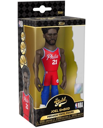 Статуетка Funko Gold Sports: Basketball - Joel Embiid (Philadelphia 76ers) (Ce'21), 13 cm - 3