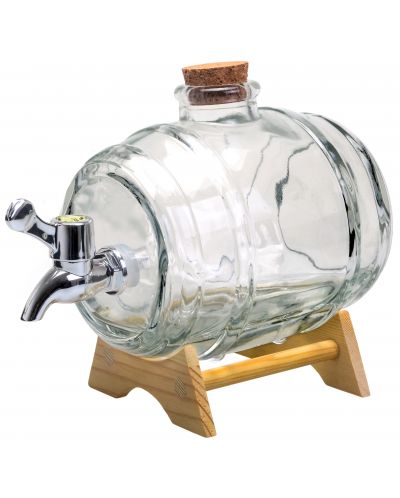Стъклен диспенсър за алкохол тип буре Vin Bouquet - 1 l - 1