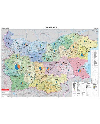 Стенна карта на България: Стопанство, М1:360 000 (Домино)