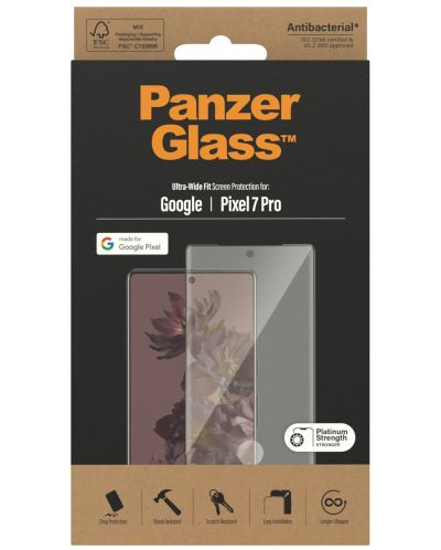 Стъклен протектор PanzerGlass - AntiBact CaseFriend UWF, Pixel 7 Pro - 3