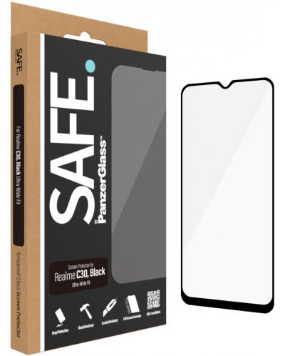 Стъклен протектор Safe - CaseFriendly, Realme C30, черен - 2