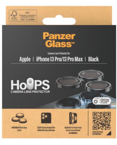 Стъклен протектор за камера PanzerGlass - Hoops, iPhone 13 Pro/Pro Max, черен - 3