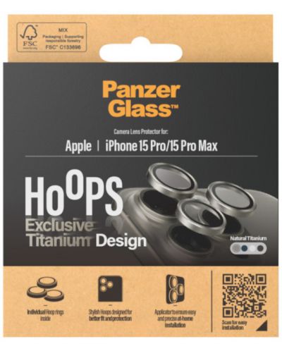 Стъклен протектор за камера PanzerGlass - Titanium Hoops, iPhone15 Pro/15 Pro Max, titanium - 4