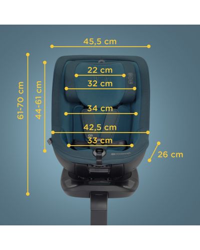 Столче за кола KindreKraft - I-Guard 360°, с IsoFix, 0 - 25 kg, Cool Grey - 7
