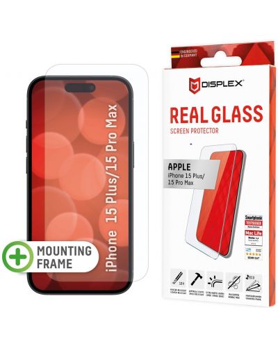 Стъклен протектор Displex - Real 2D, iPhone 15 Plus/15 Pro Max - 1