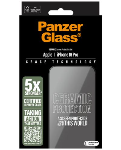 Стъклен протектор PanzerGlass - iPhone 16 Pro, Ceramic, Ultra-Wide Fit - 3