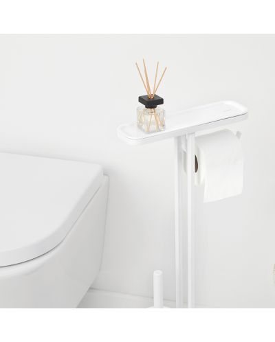 Стойка за тоалетна с поставка и четка Brabantia - MindSet, Mineral Fresh White - 9