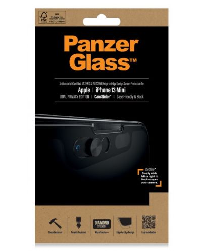 Стъклен протектор PanzerGlass - Privacy AntiBact, iPhone 13 mini - 3