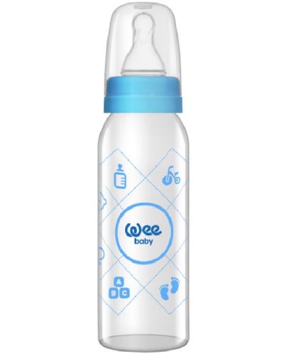 Стъклено шише Wee Baby Classic, 250 ml, синьо - 2