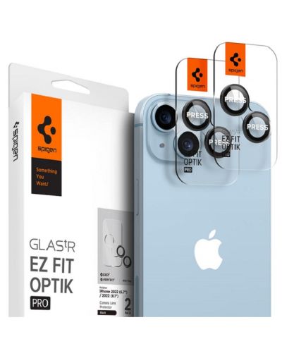 Стъклен протектор Spigen - EZ Fit Optik Pro, iPhone 14/14 Plus/15/15Plus - 1
