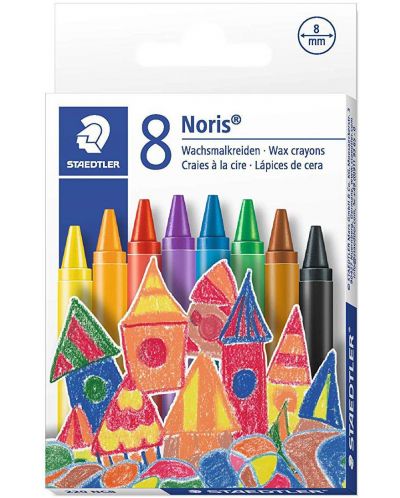 Восъчни пастели Staedtler Noris Club 220 - 8 цвята - 1