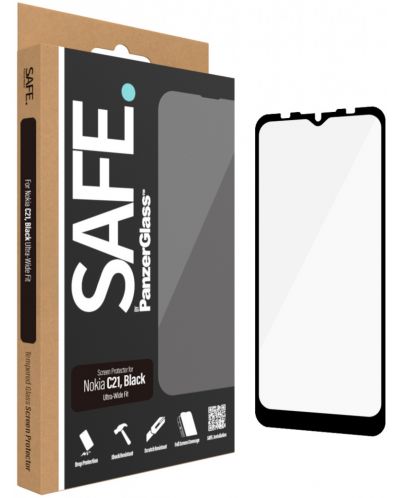 Стъклен протектор Safe - CaseFriendly, Nokia C21, черен - 2