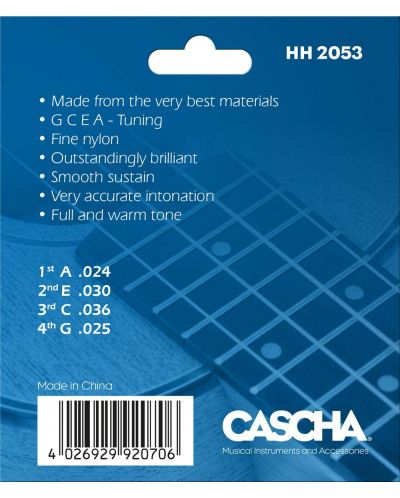 Струни за сопрано укулеле Cascha - HH 2053, прозрачни - 2