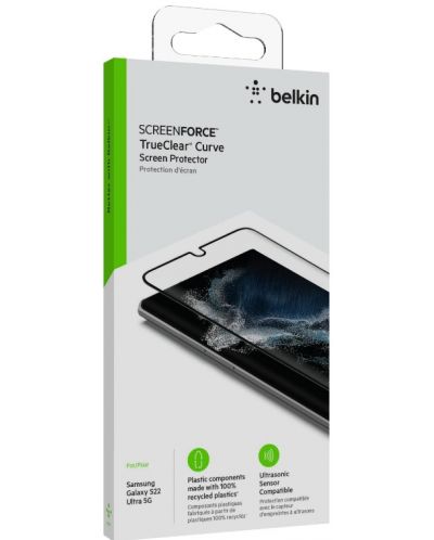 Стъклен протектор Belkin - TrueClear Curve, Galaxy S22 Ultra 5G - 2