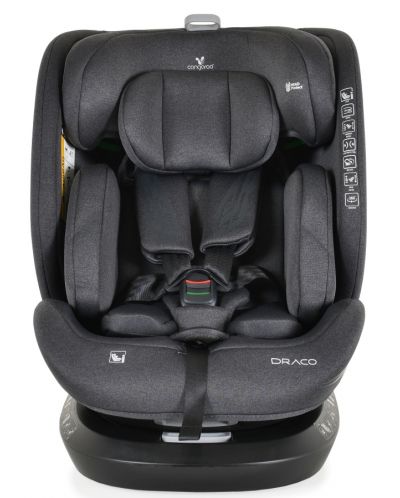 Столче за кола Cangaroo - Draco, 360°, I-Size, IsoFix, 40-150 cm, черно - 2
