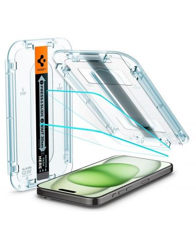 Стъклени протектори Spigen - tR EZ Fit, iPhone 15 Plus, 2 броя - 1