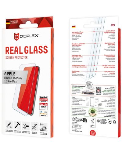 Стъклен протектор Displex - Real 2D, iPhone 15 Plus/15 Pro Max - 5