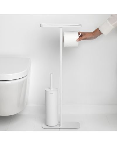 Стойка за тоалетна с поставка и четка Brabantia - MindSet, Mineral Fresh White - 4