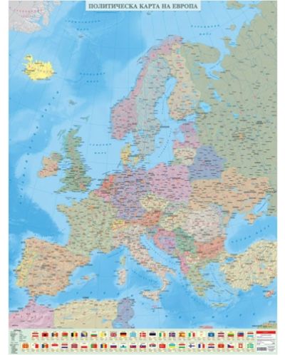Политическа стенна карта на Европа (1:4 000 000) - 1