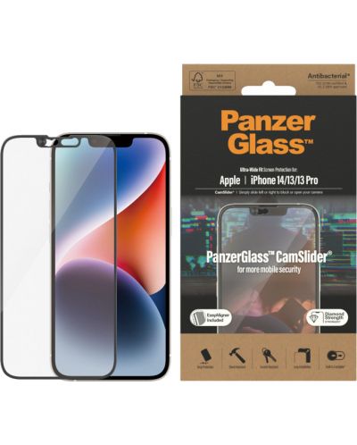 Стъклен протектор PanzerGlass - AntiBact CamSlide UWF, iPhone 14/13/13 Pro - 1