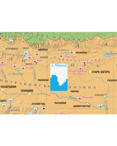 Води - стенна карта на България (1:360 000) - 2