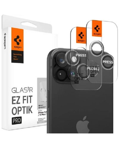 Стъклен протектор Spigen - tR EZ Fit Optik Pro, iPhone 15/ 15 Plus - 1