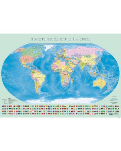 Политическа стенна карта на света (1:35 000 000) - 1