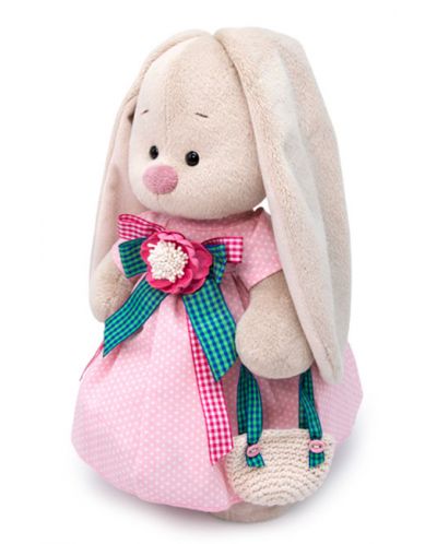 Плюшена играчка Budi Basa - Зайка Ми, с бледо розова рокля на точки, 25 cm - 3