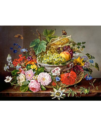 Пъзел Castorland от 2000 части - Натюрморт с плодове и цветя - 2
