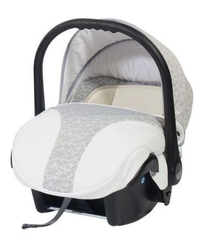Детско столче за кола Baby Merc - Style, до 9 kg, сиво, с флорални мотиви - 1