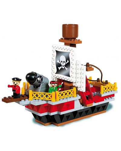 Детски конструктор Unico Plus - Пиратски кораб, 128 части - 2