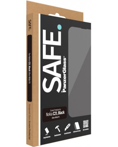Стъклен протектор Safe - CaseFriendly, Nokia C21, черен - 3