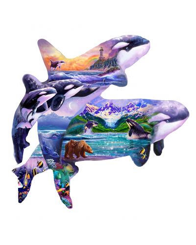 Пъзел SunsOut от 1000 части - Китове убийци, Стийв Съндрам - 1