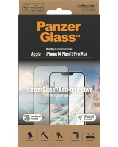 Стъклен протектор PanzerGlass - AntiBact UWF v1, iPhone 14 Plus/13 Pro Max - 3