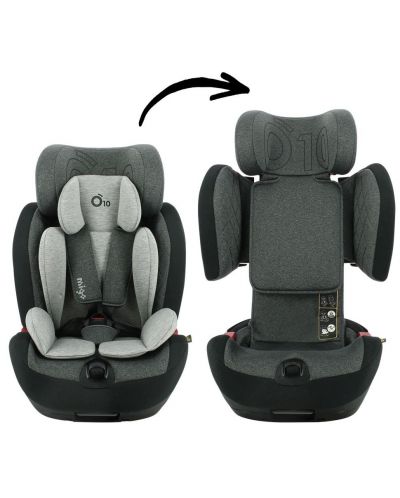 Столче за кола Nado - с IsoFix, 9-36 kg, Black Stone - 2