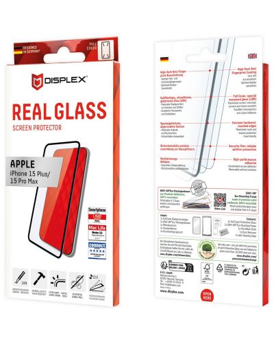 Стъклен протектор Displex - Real 3D, iPhone 15 Plus/15 Pro Max - 5