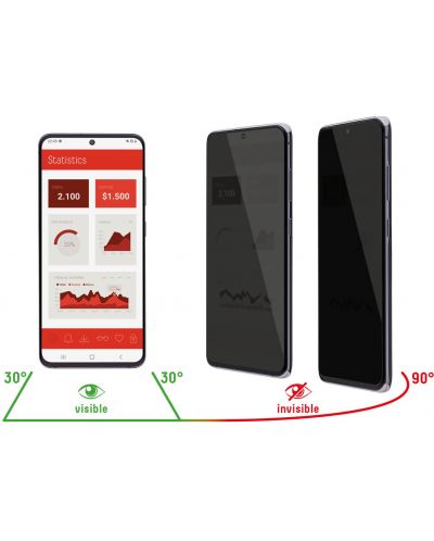 Стъклен протектор Displex - Real Privacy Filter, iPhone 15 Plus/15 Pro Max - 5