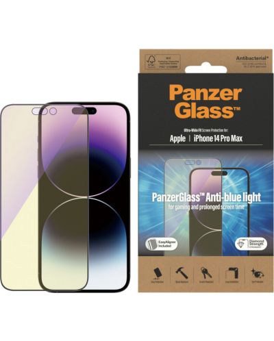 Стъклен протектор PanzerGlass - AntiBact/Bluelight, iPhone 14 Pro Max - 1