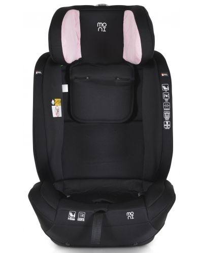 Стол за кола Moni - i-Safe, i-Size, IsoFix, 76-150 cm, розов + подарък играчка - 4