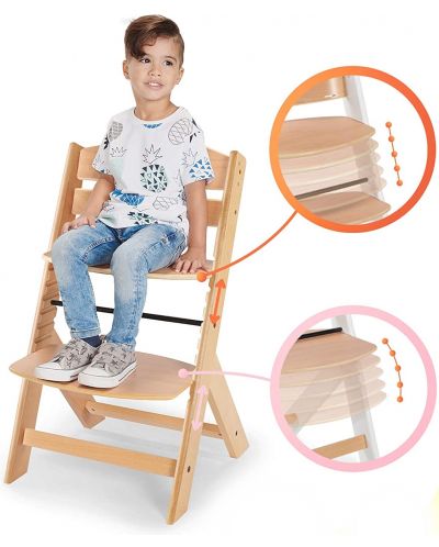 Столче за хранене KinderKraft - Enock, дървено - 7