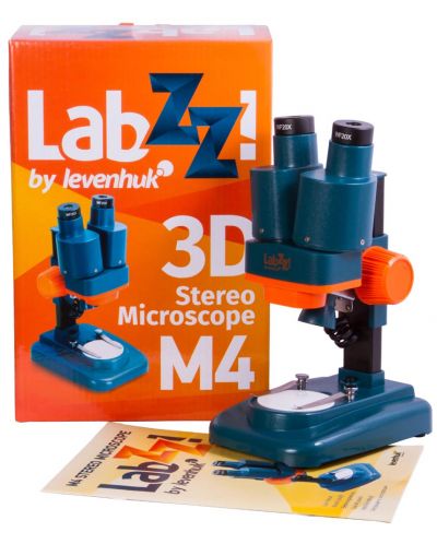 Стереомикроскоп Levenhuk - LabZZ M4, син/оранжев - 2