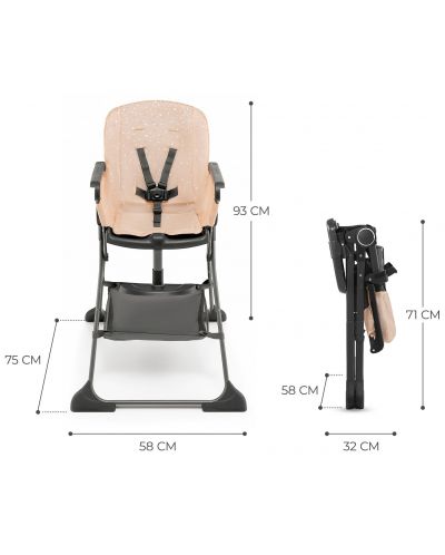 Столче за хранене KinderKraft - Foldee, сиво - 7