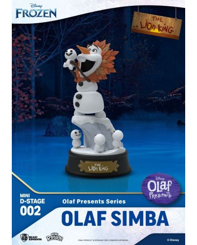 Статуетка Beast Kingdom Disney: Frozen - Olaf (Olaf Presents: The Lion King), 10 cm - 2