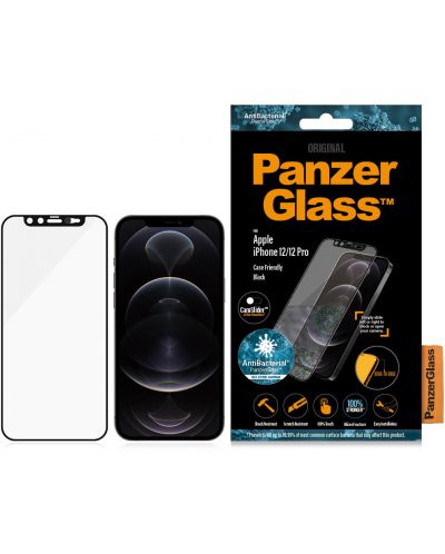 Стъклен протектор PanzerGlass - AntiBact CamSlide, iPhone 12/12 Pro - 3