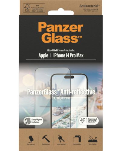 Стъклен протектор PanzerGlass - AntiBact CaseFriend UWF, iPhone 14 Pro Max - 3