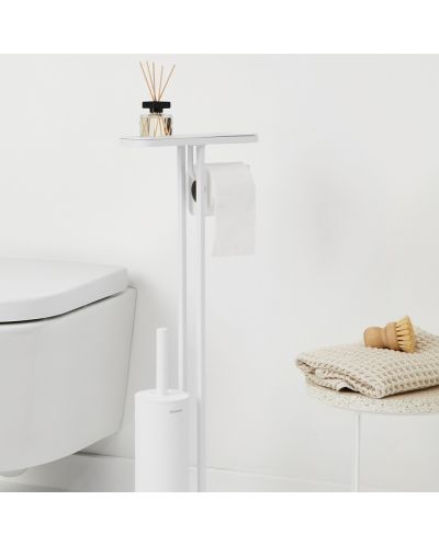 Стойка за тоалетна с поставка и четка Brabantia - MindSet, Mineral Fresh White - 7