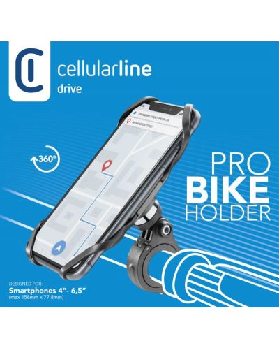 Поставка за велосипед Cellularline - Pro Bike, 6.5'', черна - 3